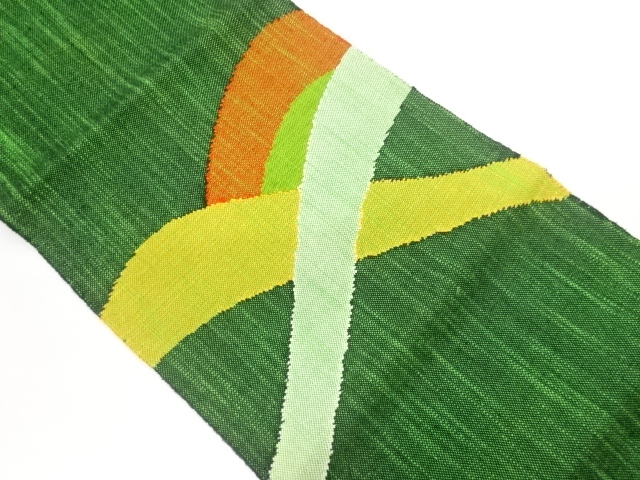 JAPANESE NAGOYA OBI / MAWATA TSUMUGI / WOVEN WAVY STRIPE